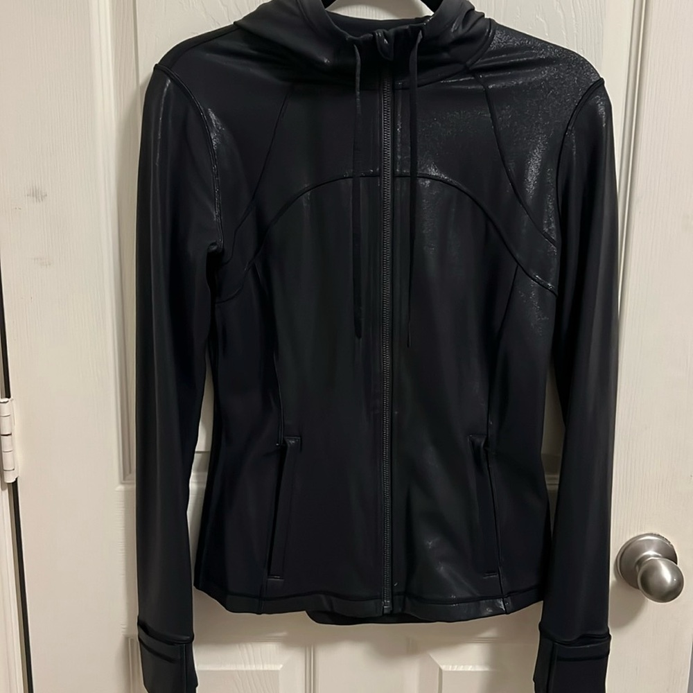 Lulu hooded Define jacket Black Sparkle. Worn once
